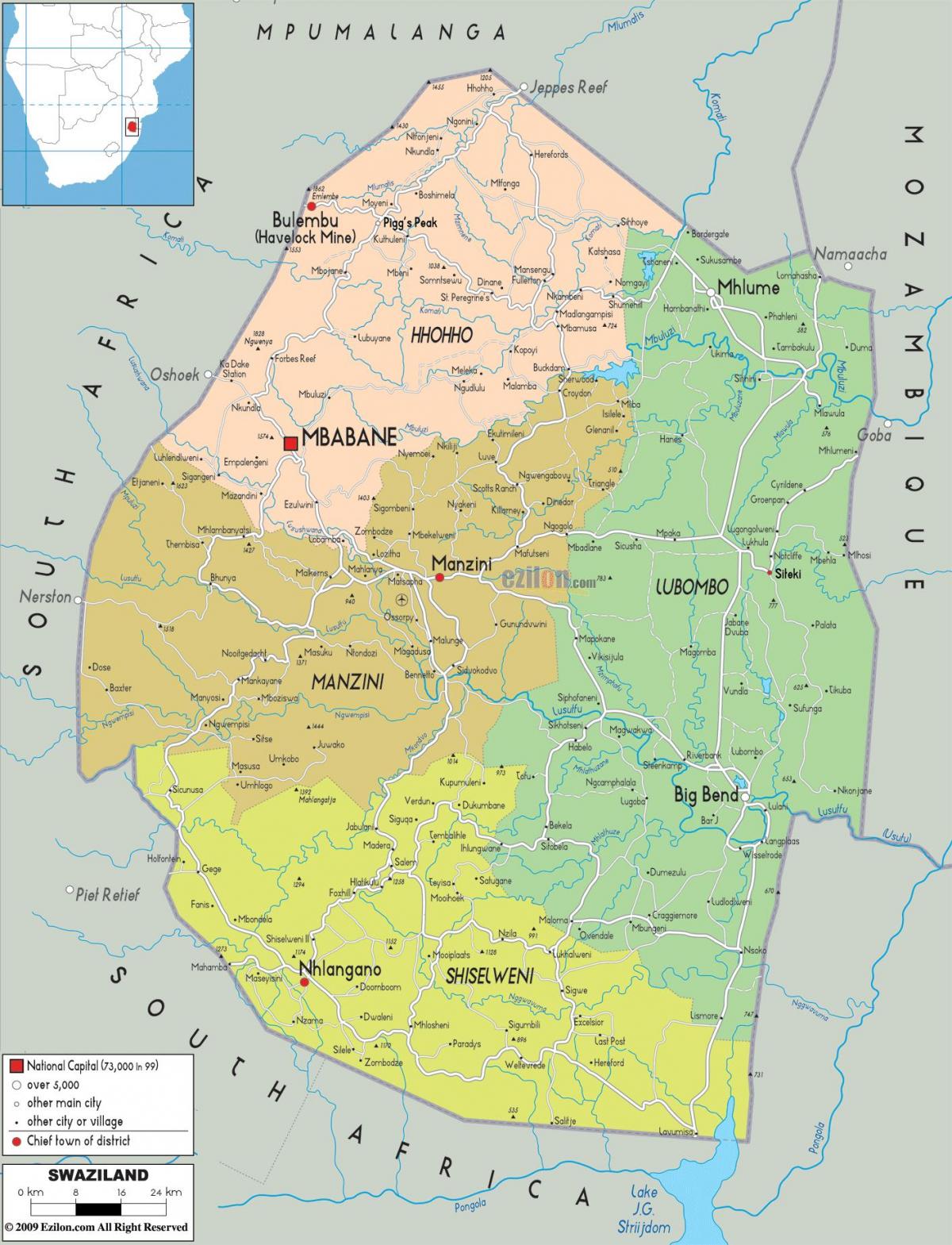 Kat jeyografik nan manzini Swaziland