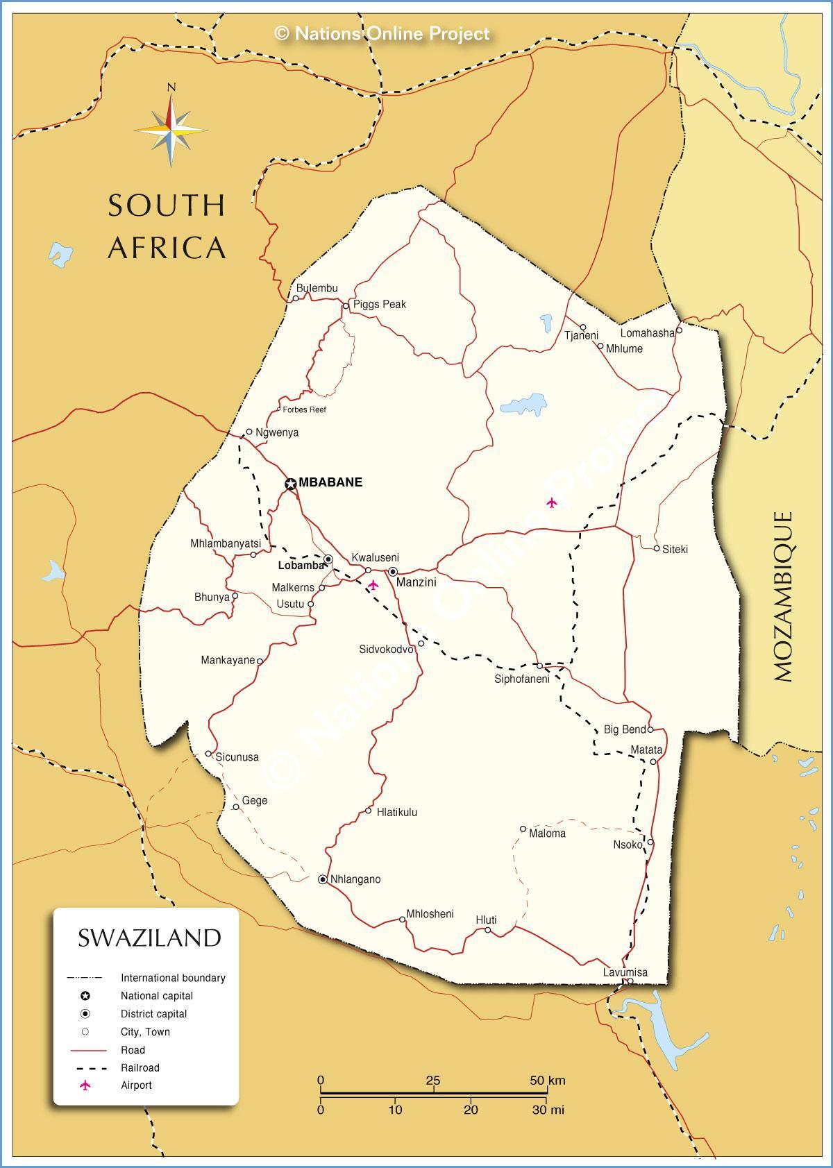 Kat jeyografik nan nhlangano Swaziland